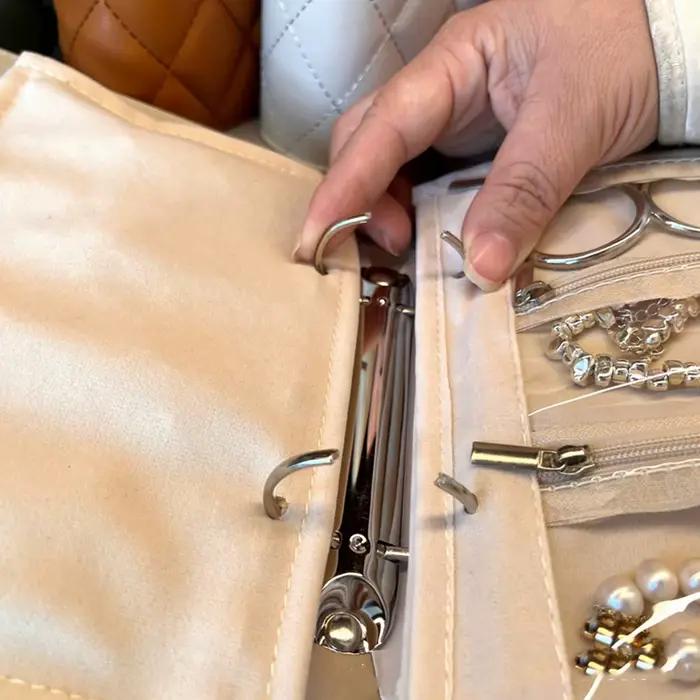 Sac de rangement de bijoux pour voyage, classeur de rangement de bijoux avec compartiments divisés sans enchevêtrement, pochettes transparentes faciles à trouver pour mères Da