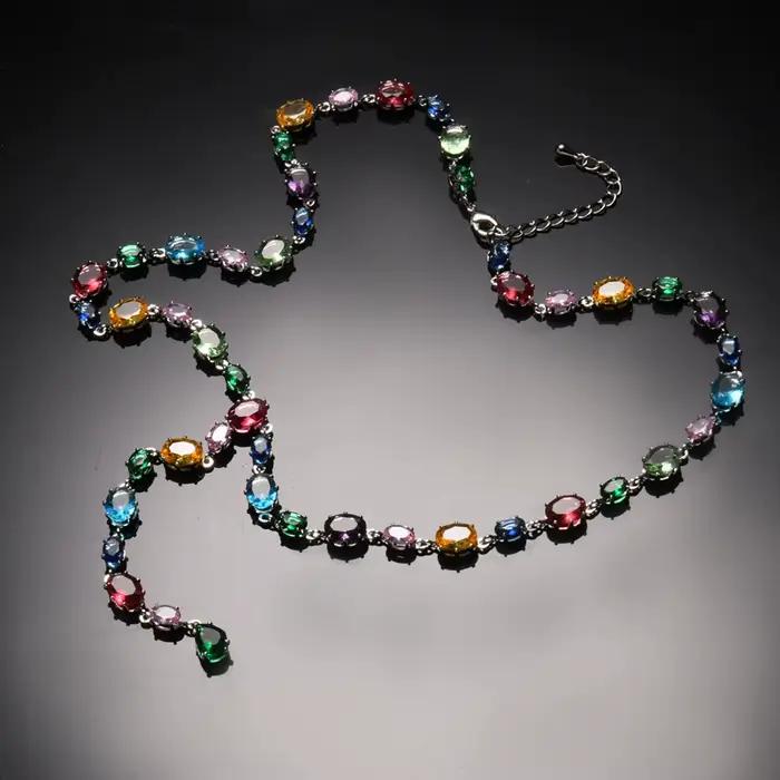 Ensemble de bijoux pour femmes, Design tendance personnalisé, couleur incrustée de zircone, collier, Bracelet, Niche, mode, accessoires de fête de vacances