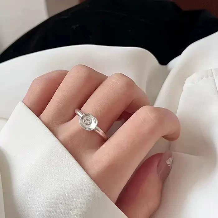 Bague asymétrique en feuille de Ginkgo pour femmes, couleur argent, ouverte et réglable, bijoux tendance, accessoires minimalistes