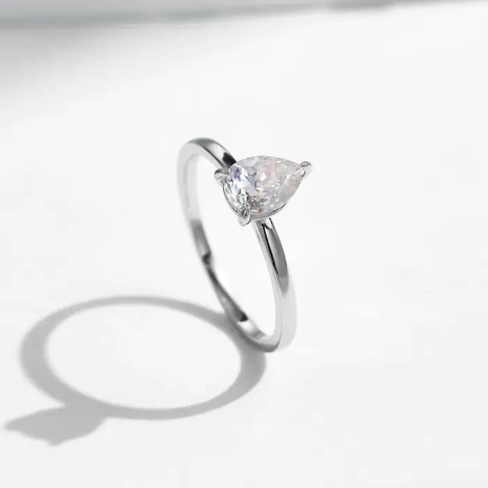 MODIAN D couleur poire coupe Moissanite bague 925 en argent Sterling goutte d'eau laboratoire diamant anneaux de mariage pour les femmes de mariage bijoux fins