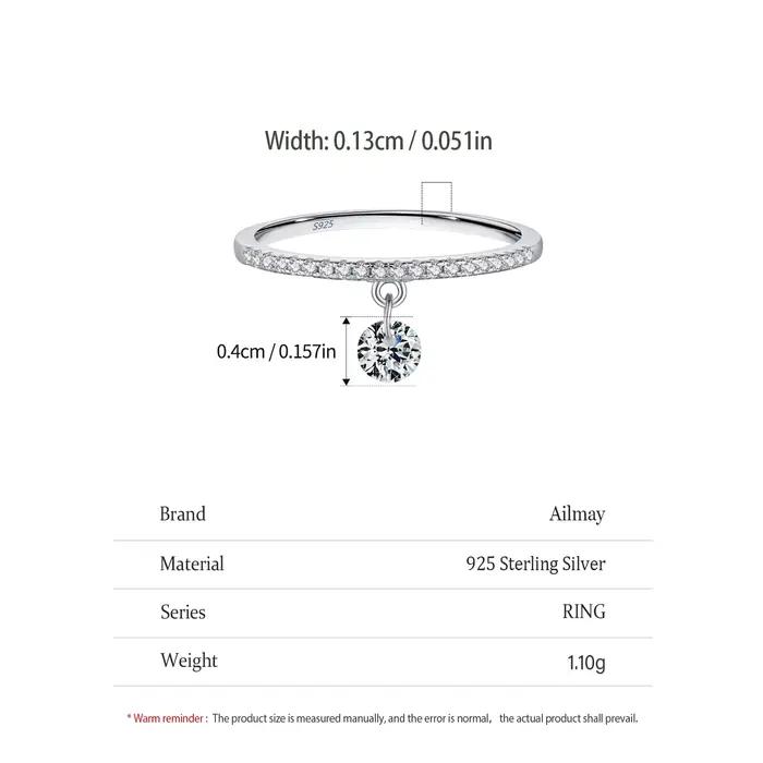 Ailmay – bague ronde suspendue en argent Sterling 925 pour femmes, Design Unique, breloque élégante, cadeau de fête