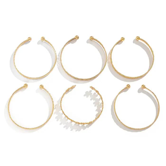 Bracelet en métal haut de gamme à motif floral sculpté pour femme, style urbain audacieux et mignon, bracelet empilable, bijou unique à superposer