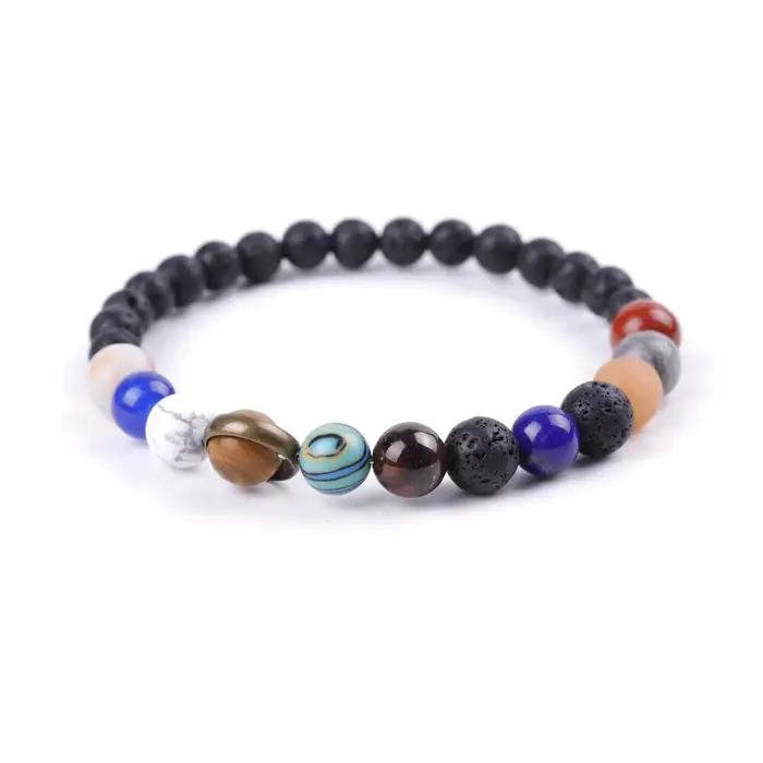 Bracelet système solaire cosmique, huit planètes, Couple, ami, ciel, bijoux, accessoires faits à la main, cadeaux, offre spéciale