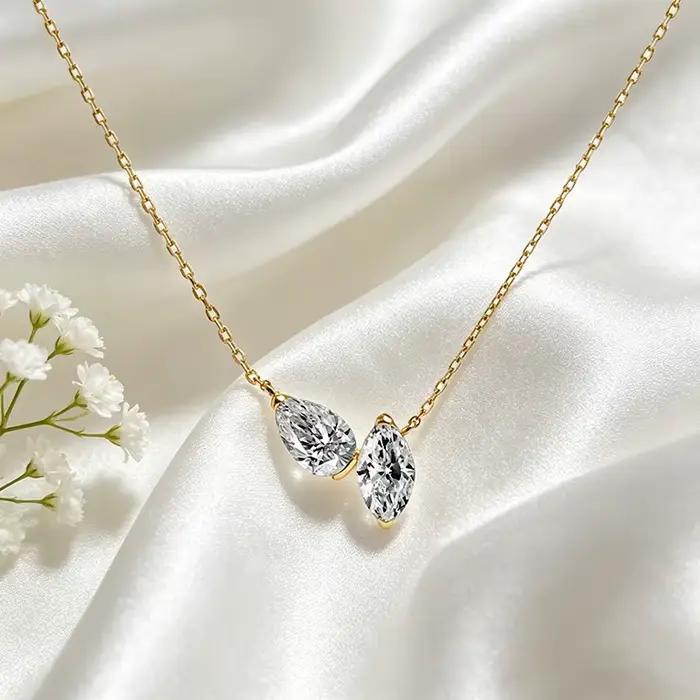 Nouveau collier Smyoue en zircon pour femme, élégant, pour mariage et anniversaire, diamant de laboratoire, bijoux en argent pur S925 à 100 %, cadeaux