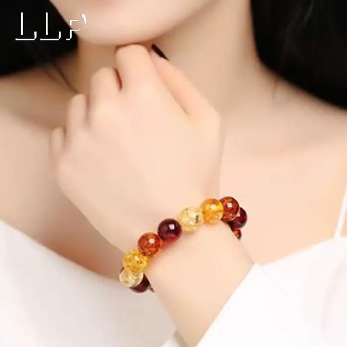 Bracelet en ambre naturel, charmant et à la mode, bijoux personnalisés, luxueux, pour fille, mascotte, cadeau de Festival
