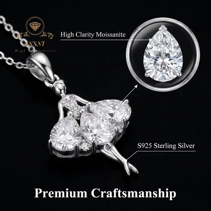 Collier Ballerine 2026 en Argent Sterling S925, Pendentif Féminin, Chaîne de Clavicule, Cadeau pour Amies, Bijoux Abordables de Luxe Léger