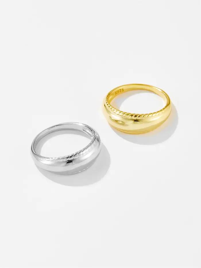 DPLAOPA – bague dôme Boston en argent Sterling 925, bijoux de luxe, rond, à la mode, bijoux de mariage