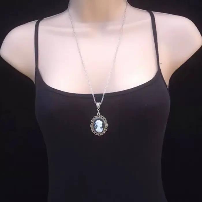{100% neuf} 1 pièce Collier ras-de-cou vintage victorien sculpté avec pendentif beauté pour femmes et filles, collier camée, bijoux gothiques