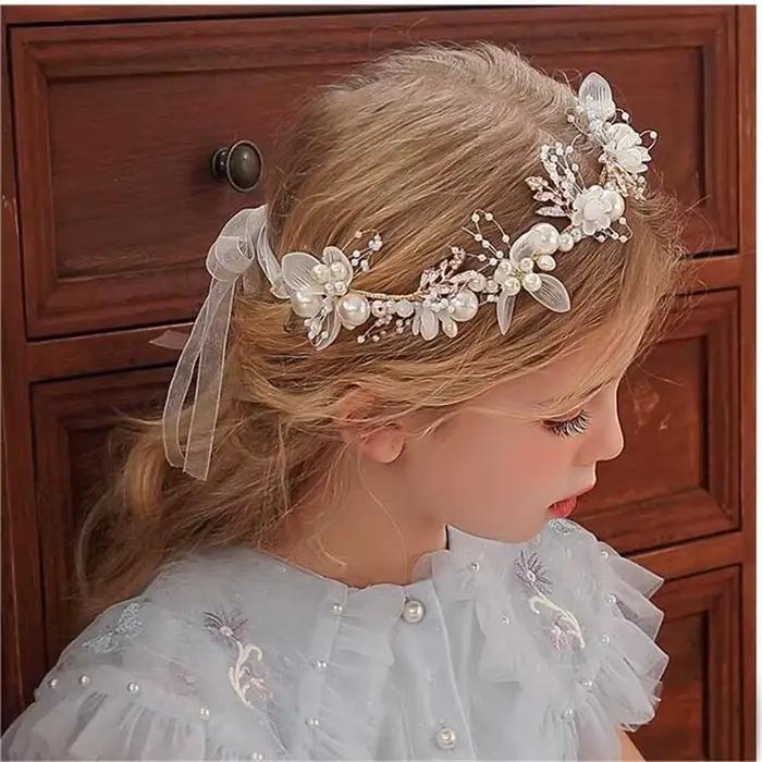 Printemps bohème filles mariée perle cheveux coiffure fleur couronne mariée guirlande tête cerceau bandeaux cheveux bijoux enfants cadeaux