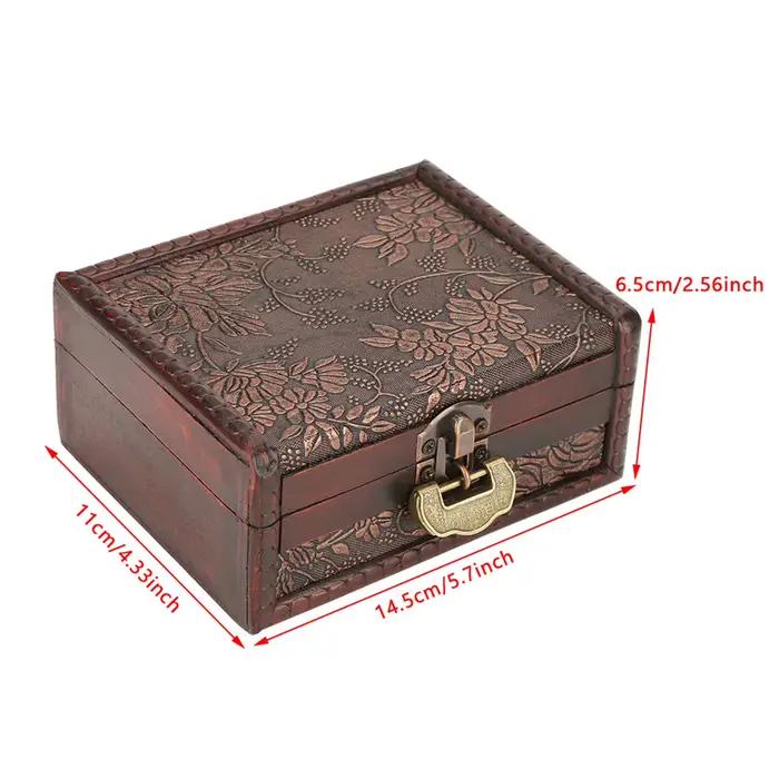 Boîte de rangement de bijoux en bois, style européen rétro, matiques, boucles d'oreilles, collier, étui à bijoux, coffre de sagesse, décoration de la maison