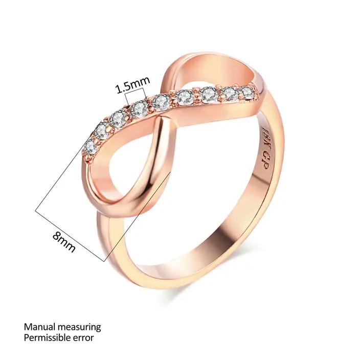 Bagues en cristal et cuivre pour femmes, nouveau Design Offre Spéciale, couleur or Rose, bijoux Infinity, offre spéciale, R407