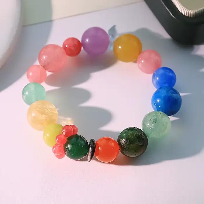 Bracelet en cristal multi-trésor coloré, Design fait à la main, porte-bonheur, cadeau, accessoire émotionnel GB1284