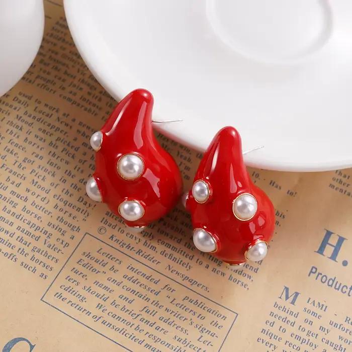 Boucles d'oreilles géométriques en perles, bijoux à la mode de haute qualité en plusieurs couleurs, accessoires polyvalents adaptés à diverses Occasions