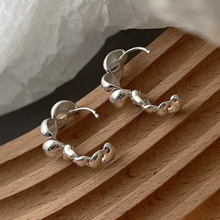Boucles d'oreilles Vintage en argent Sterling 925 pour femmes, bijoux tendance, prévention des allergies, accessoires de fête, cadeau