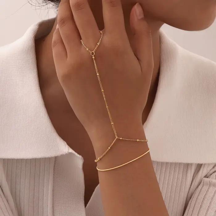 JOLady-Bracelet de Poignet Vintage Exquis pour Femme, Bague, Breloques, Perles, Ensemble de Bijoux Chimaestiques