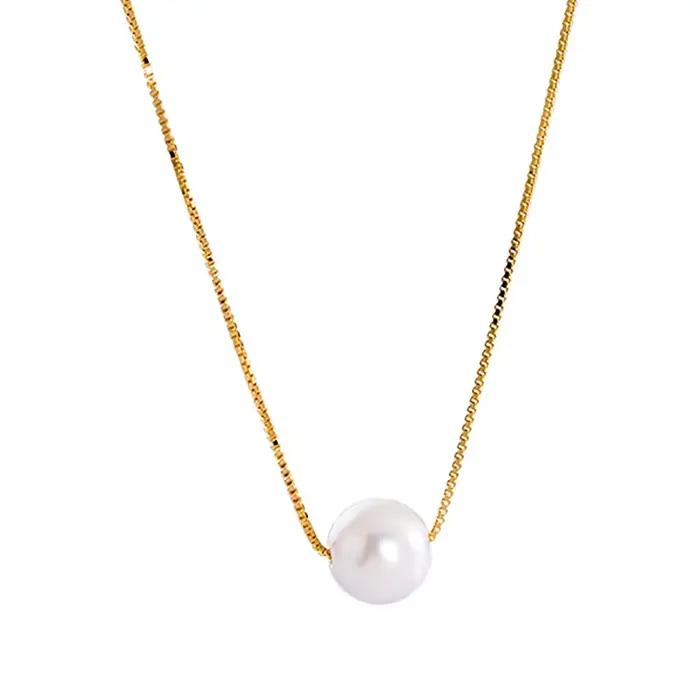 Collier de luxe en argent Sterling 925 pour femmes, pendentif en nacre blanche, 6MM 8MM 10MM, accessoires de bijoux de mariage