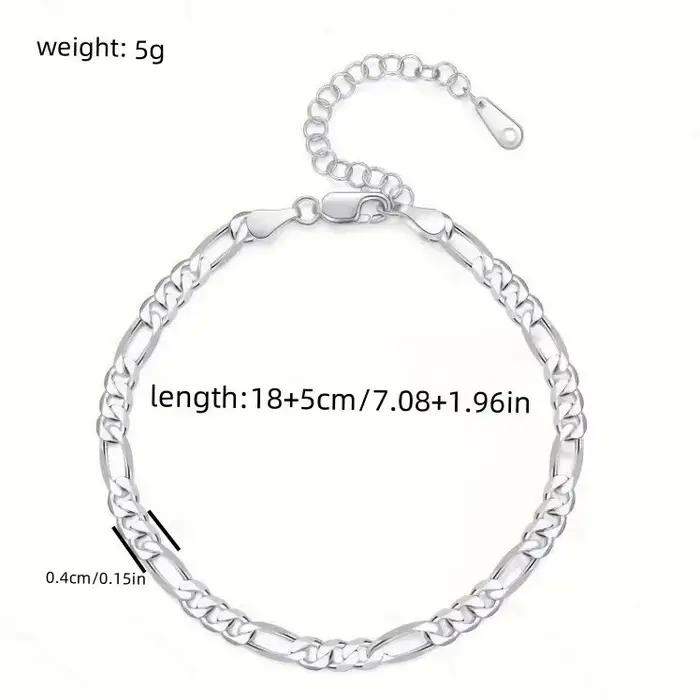 Bracelets de cheville en argent sterling 925, chaîne de 4MM y2k pour femmes et hommes, jolis bijoux de mariage, accessoires, cadeaux à la mode, tendance