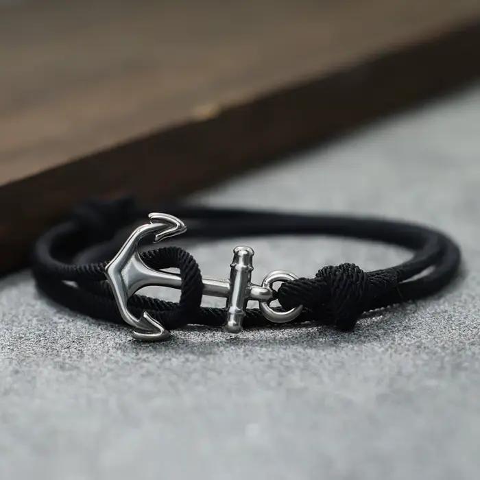 Nouveau Bracelet minimaliste pour hommes, fait à la main, coulissant, réglable, nautique, 3mm, chaîne Marine fine, Bracelet en acier inoxydable