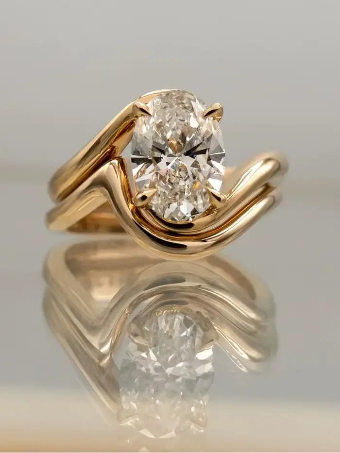 Bague incurvée minimaliste en argent Sterling 925 pour femmes, grand rayon, anniversaire, fiançailles, usage quotidien, bijoux fins de haute qualité