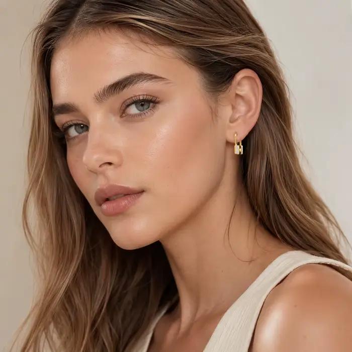 Boucle d'oreille à charnière en forme de serrure d'amour, Style européen Glam, bijoux à la mode pour femmes, tout nouveau cadeau romantique en argent Sterling 925
