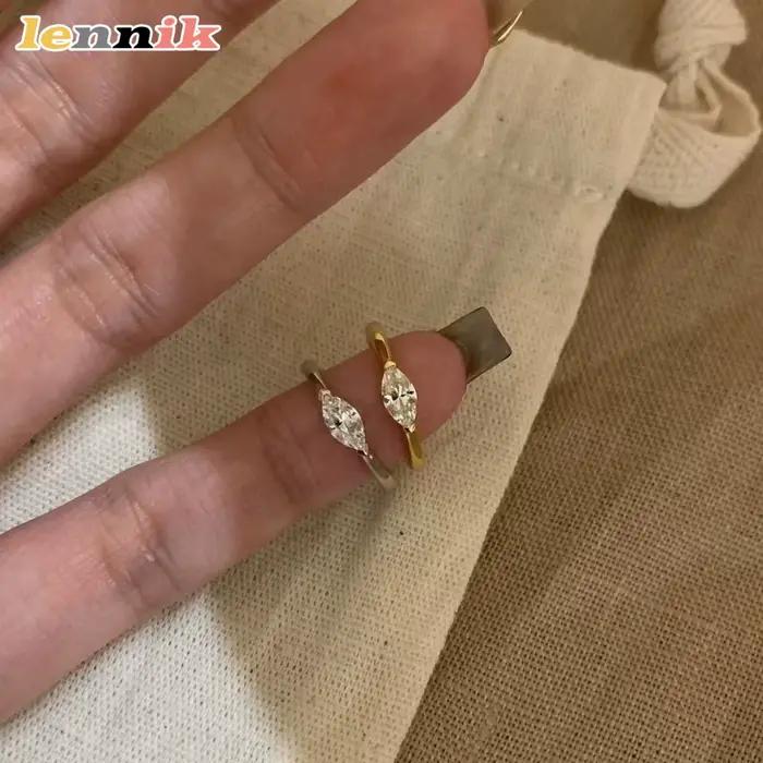 Bague en diamant Marquise pour femmes, vent minimaliste, Super scintillant, petite Niche Ins Sense, exquise et polyvalente, bague Pinky plaquée or