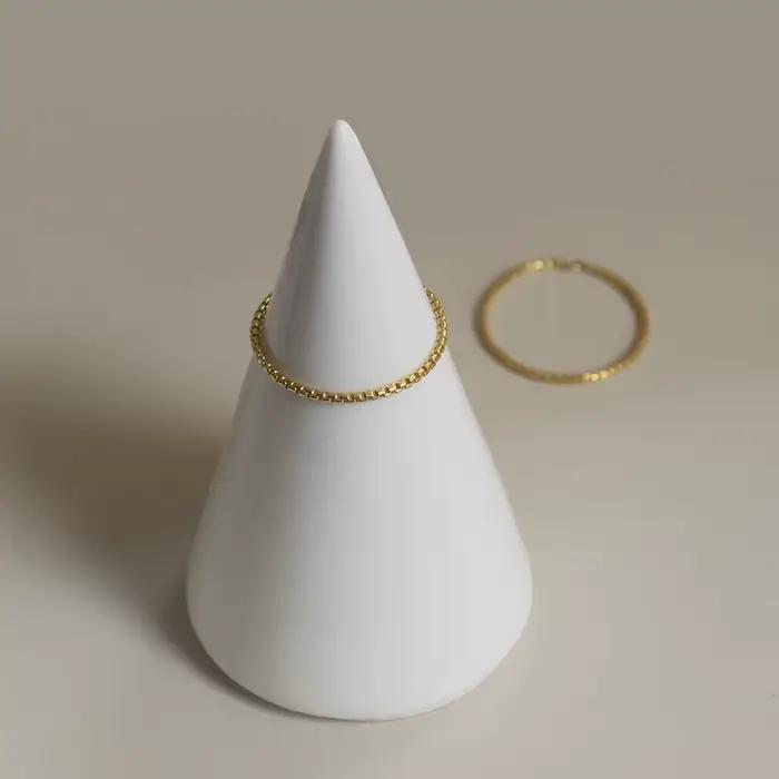 Bague minimaliste en or 14K pour femmes, boîte remplie de bijoux, style Boho