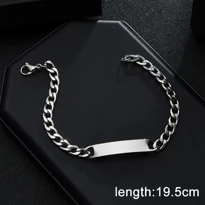 Treebud – Bracelets personnalisés avec nom gravé, en acier inoxydable, pour femmes, hommes et enfants, gravure Laser, étiquette d'identification, cadeaux de famille, bijoux