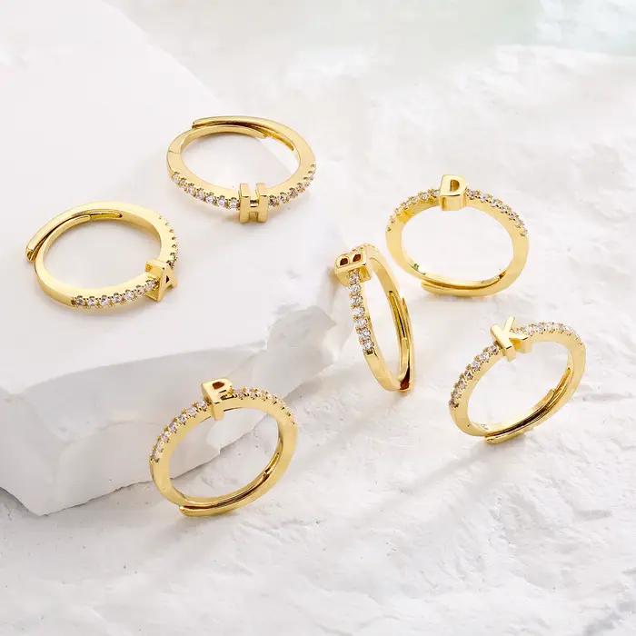 HECHENG, bague avec lettres initiales pour femmes, classique, ouverture Simple, bijoux de fête, cadeau, vente en gros