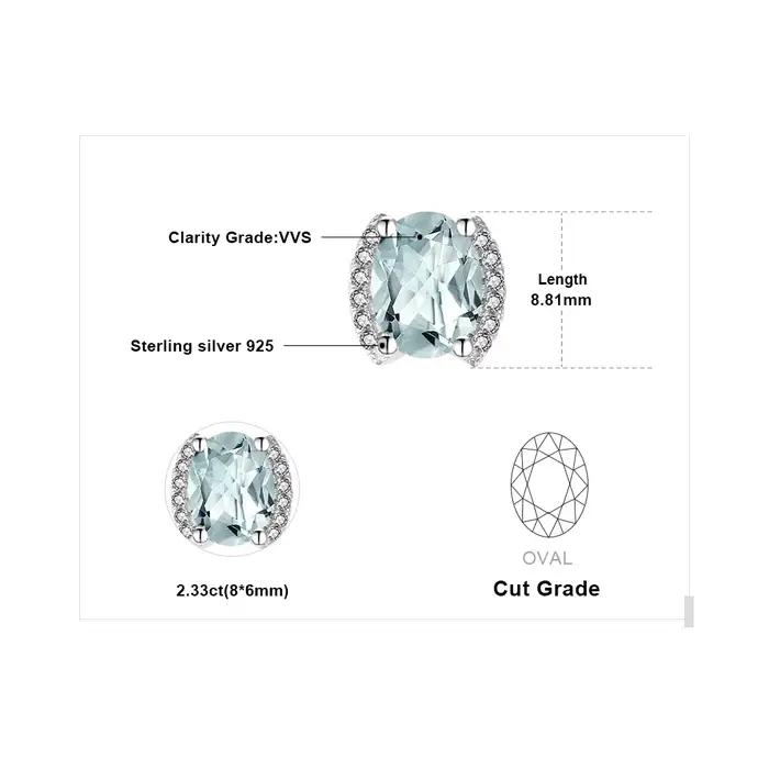 JewelpopPalace-Boucles d'Oreilles promenales Vertes en Argent Sterling 925 pour Femme, Bijou Fin en Pierres Précieuses de Déclaration