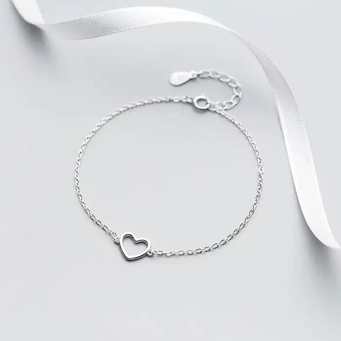 La Monada – bracelet en argent Sterling Bracelets pour femme avec cœur pour femme, bijou féminin, 925 argent fin, 925