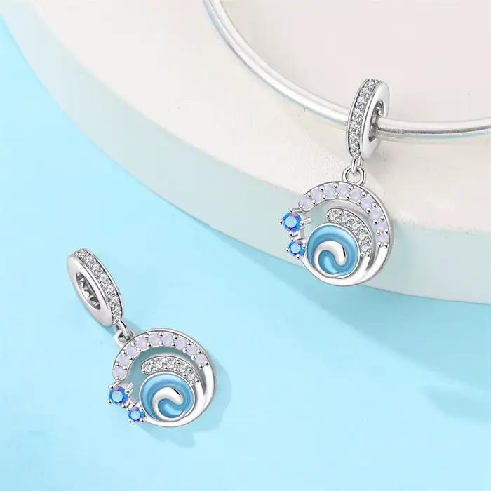 Breloques originales plaquées argent, perles pour bracelets, breloques DIY, cadeau pour femme, accessoire, soleil, étoile, arc-en-ciel, nuage, cœur, pendentif en cristal