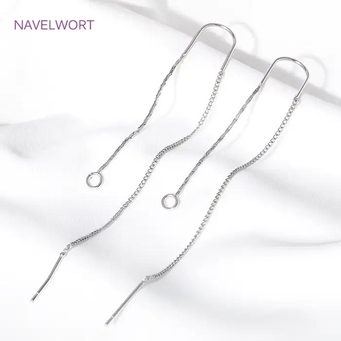 Boucles d'oreilles à long pompon plaqué or 18 carats, fil d'oreille en laiton, barre en U centrale et anneau ouvert, boucle d'oreille bricolage, accessoires exécutifs
