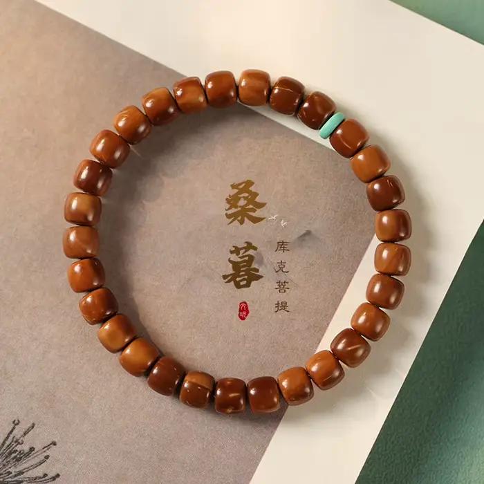 Collection Cook Bodhi vieille perle Bracelet à cercle unique artistique Simple magnésite Turquoise entretoise WenPlay seau perle main chaîne