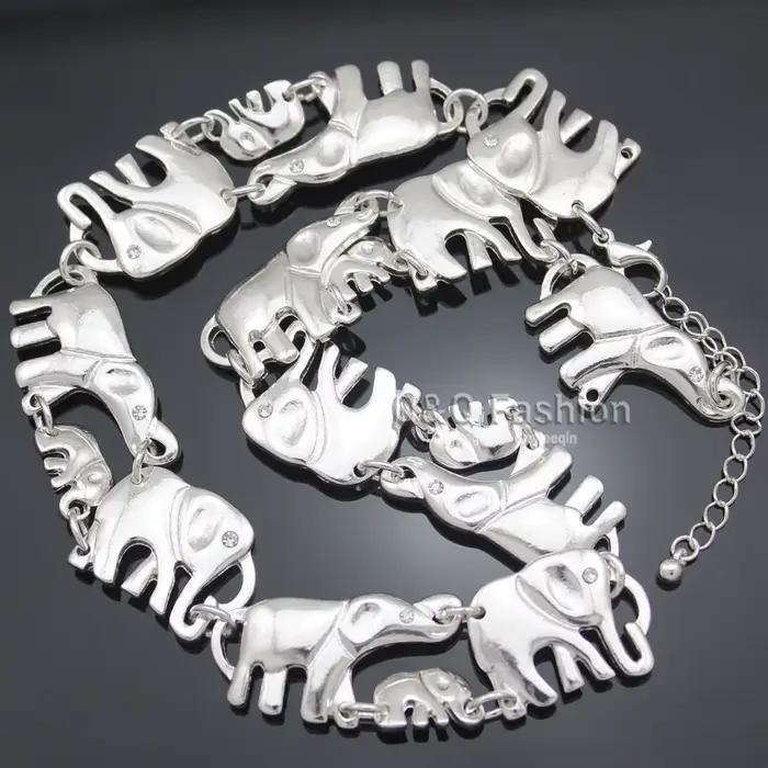 RechicGu-Collier vintage pour femme, pendentif éléphant géométrique, lien bébé, collier hindou, mode punk, bijoux pour homme, cadeaux