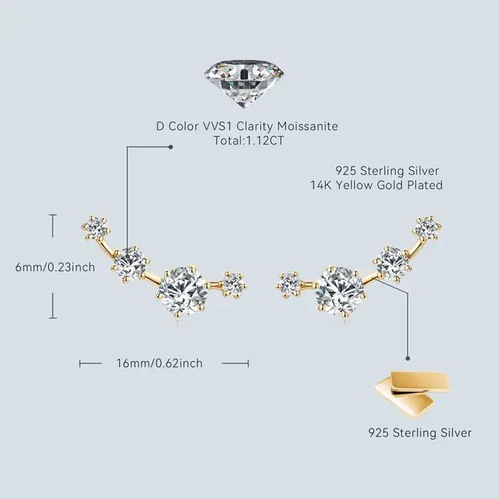 Lnngy 4.5mm & 3mm & 2mm Moissanite boucle d'oreille pour femmes 925 en argent Sterling Mini petites boucles d'oreilles Piercing bijoux cadeau de la vie quotidienne