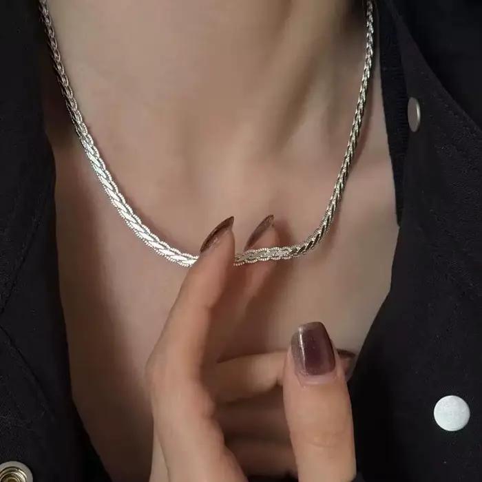 Collier en argent regardé S925 pour femme, pendentif minimaliste, colliers de la présidence, charme classique Kendning, cadeau d'anniversaire, mode
