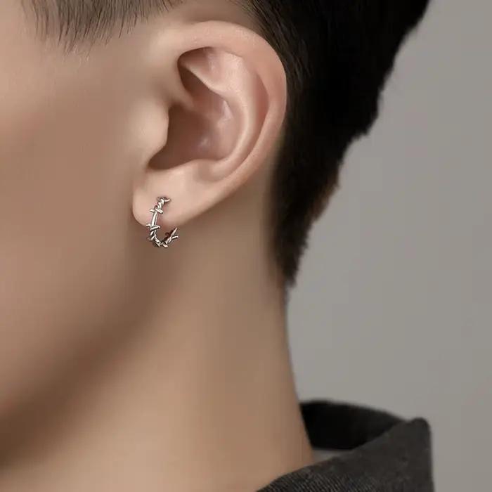 Boucles d'oreilles gothiques en forme d'épines de couleur argent pour femmes et hommes, adolescentes, luxe, nouvelle mode, bijoux de fête tendance, accessoires esthétiques