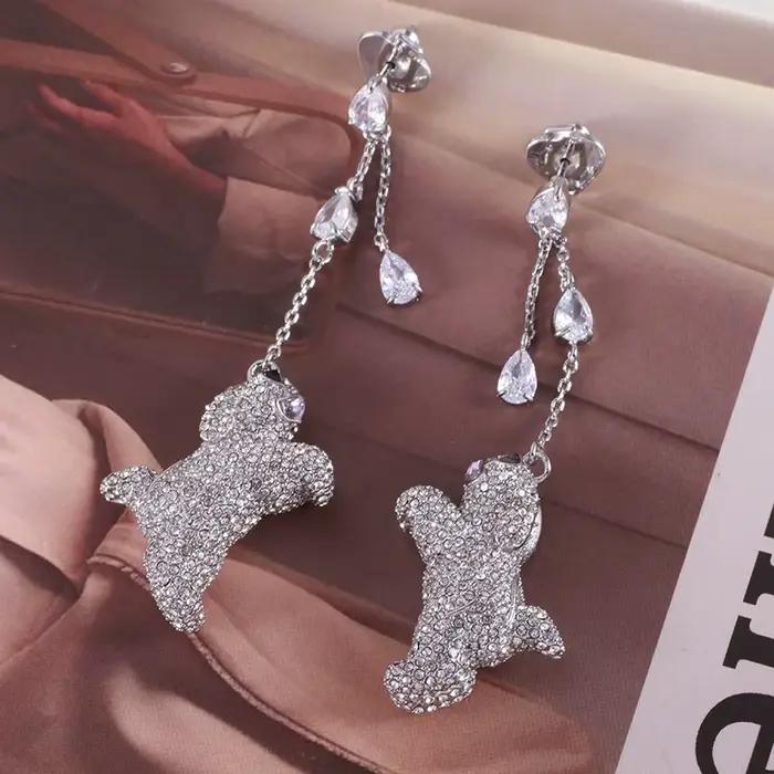 Boucles d'oreilles, collier, bracelet et bague en zircon brillant, motifs floraux, fruités et animaux, style dégradé, mignons et élégants, inspirés de la mode européenne et américaine, vente en gros