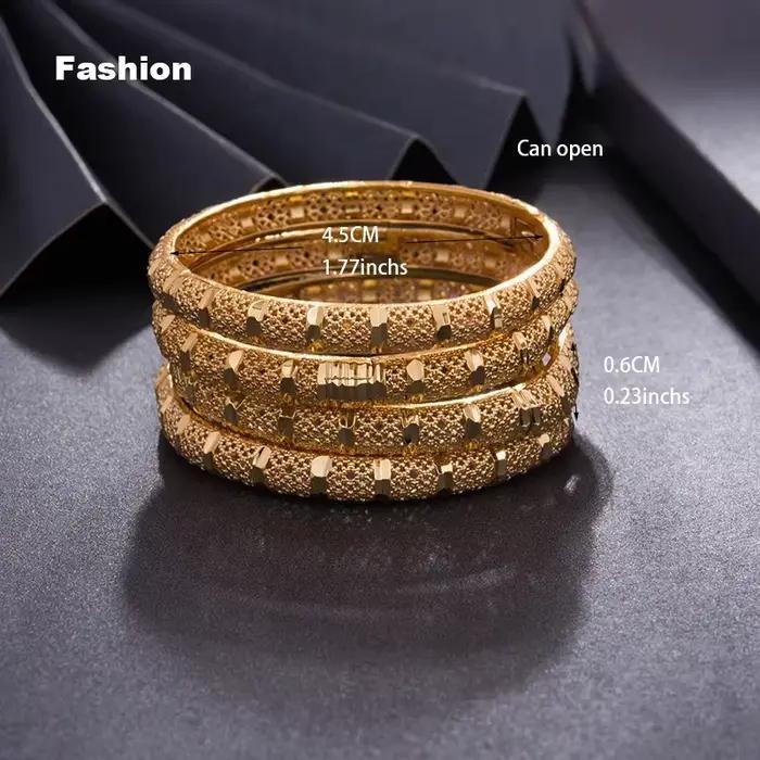 Bracelet couleur or de Dubaï pour enfants de 3 à 6 ans, 4 pièces/lot, cadeau d'anniversaire pour garçons et filles, petit bracelet plaqué or