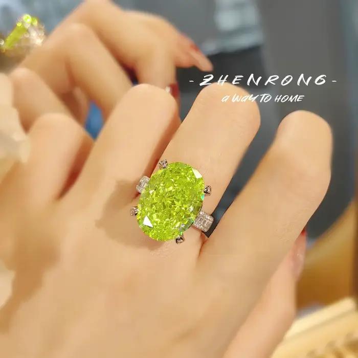 Bagues en diamant œuf de pigeon à haute teneur en carbone pour femme, placage platine 14 carats, bague de fiançailles de mariage, bijoux fins, luxe, 12 carats
