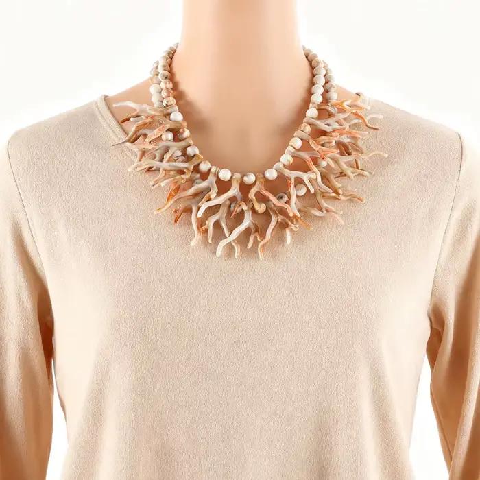 Collier de déclaration inspiré de corail Unique, accessoire de mode en perles multicolores pour femmes, Style Vintage, vêtements de fête accrocheurs