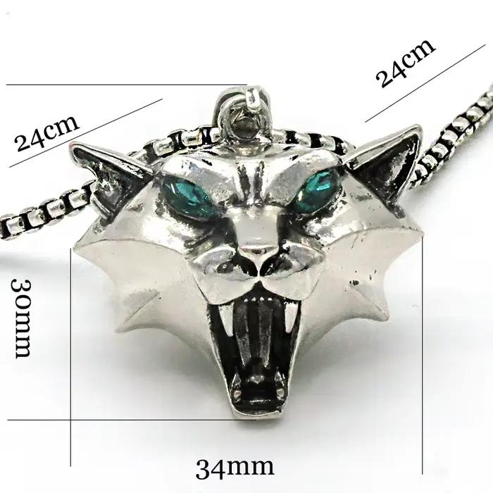 Collier pendentif ours chat animal sauvage pour femmes et hommes, bijoux gothiques vintage, jeu de magicien, luxe, biscuits, 2 pièces