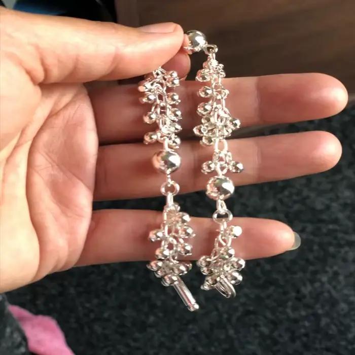 DOTEFFIL 925 argent Sterling raisins plus de perles bracelets porte-bonheur bijoux pour les femmes de mode cadeau de fiançailles de mariage