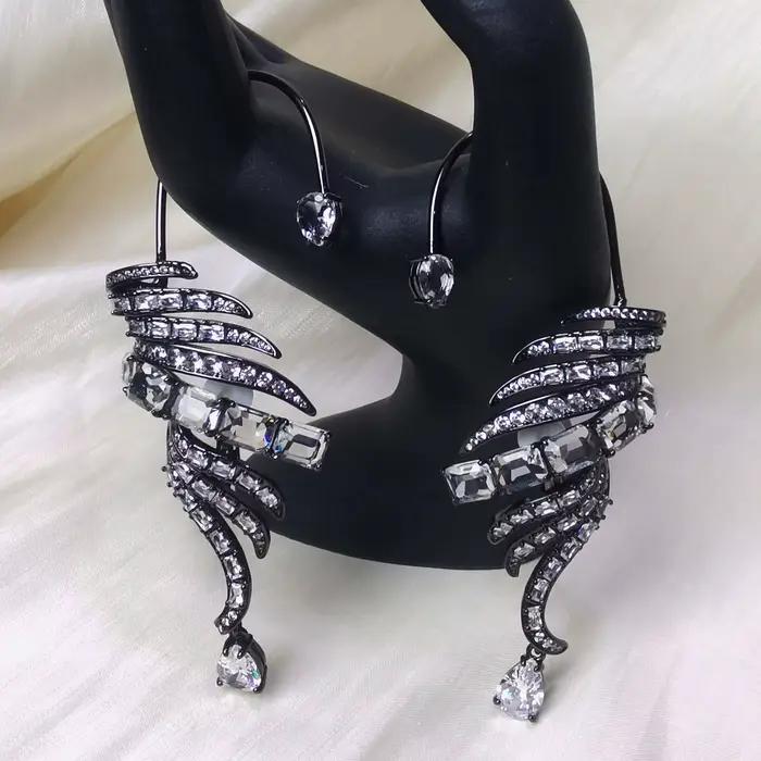Nouvelles Boucles d'Oreilles Originales 2026 pour Femme, en Cristal Taillé, Bijoux de Mariage Exquis, Marque de Luxe, en Acier Inoxydable, Géométriques