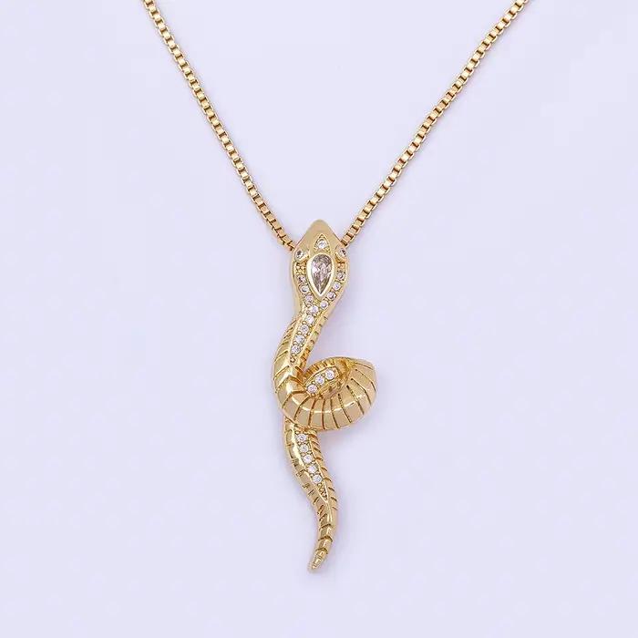 Nidin INS mode serpent pendentif collier pour femmes plaqué or Style minimaliste esthétique bijoux fête cadeau tour de cou Collares