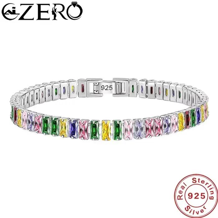 Offres spéciales 925 Bracelet en argent Sterling couleur Noble cristal main pour les femmes charme mariage concepteur bijoux cadeau fête 18 cm