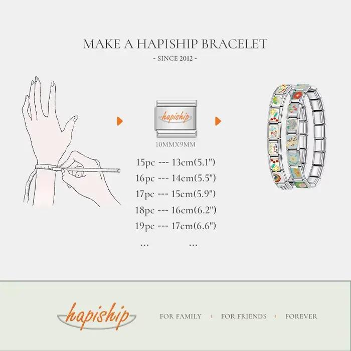 Hapiship mode couleur douce coeur amour trombone charme liens ajustement 9mm en acier inoxydable Bracelet faisant des bijoux en gros DJ424