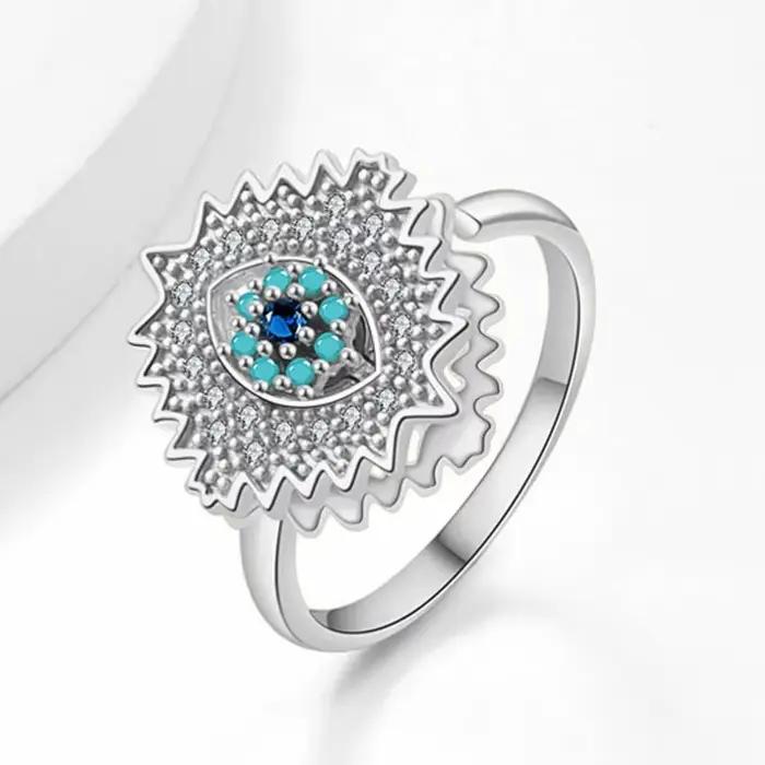 Sam Panda – bague rotative en argent Sterling 925 pour femmes, avec diamant et Zircon, pour soulager le stress, bijoux réglables, vente en gros