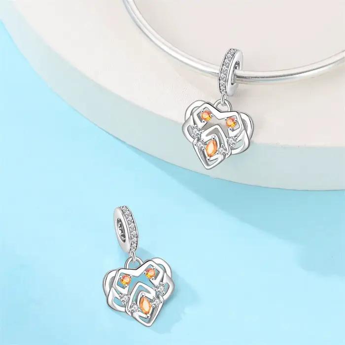 Breloques originales plaquées argent, perles pour bracelets, breloques DIY, cadeau pour femme, accessoire, soleil, étoile, arc-en-ciel, nuage, cœur, pendentif en cristal