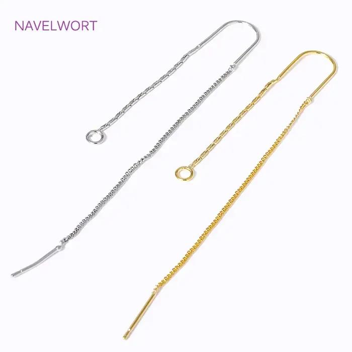 Boucles d'oreilles à long pompon plaqué or 18 carats, fil d'oreille en laiton, barre en U centrale et anneau ouvert, boucle d'oreille bricolage, accessoires exécutifs